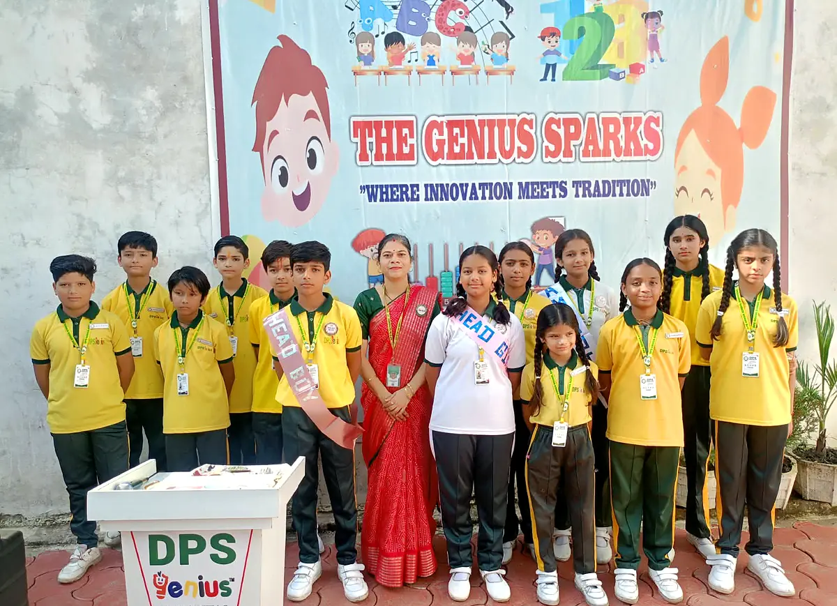 Student council with Head Boy and Head Girl at DPS Genius